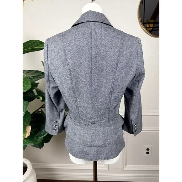 Soft Corporate Chic | WHBM Peplum Waist Blazer | Law Student Core Jacket | 6 - Picture 7 of 15